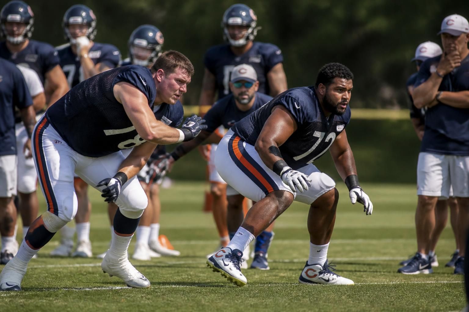 ontdek de verrassende resultaten van de bears left tackle rangschikking tijdens het minicamp, met twee onverwachte spelers die vroeg opvielen.