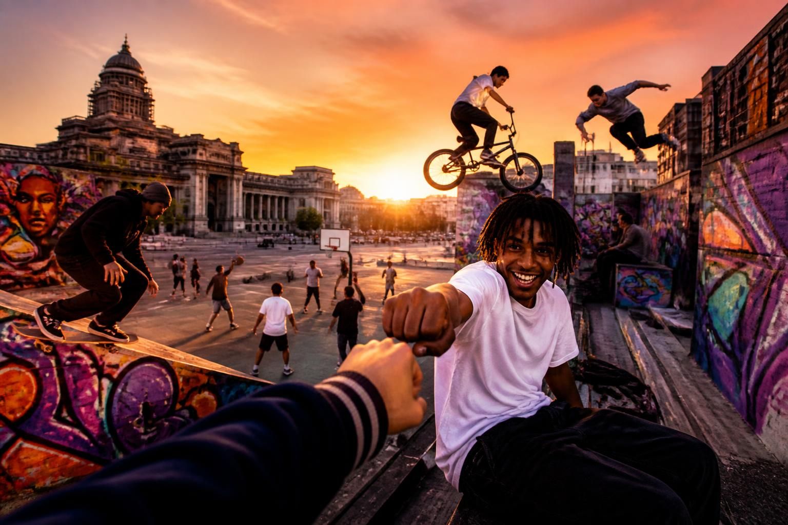 brussels urban sessions begint met 'takeovers' door de hele stad, waarbij streetsport de stadions verlaat en de openbare ruimte verovert.