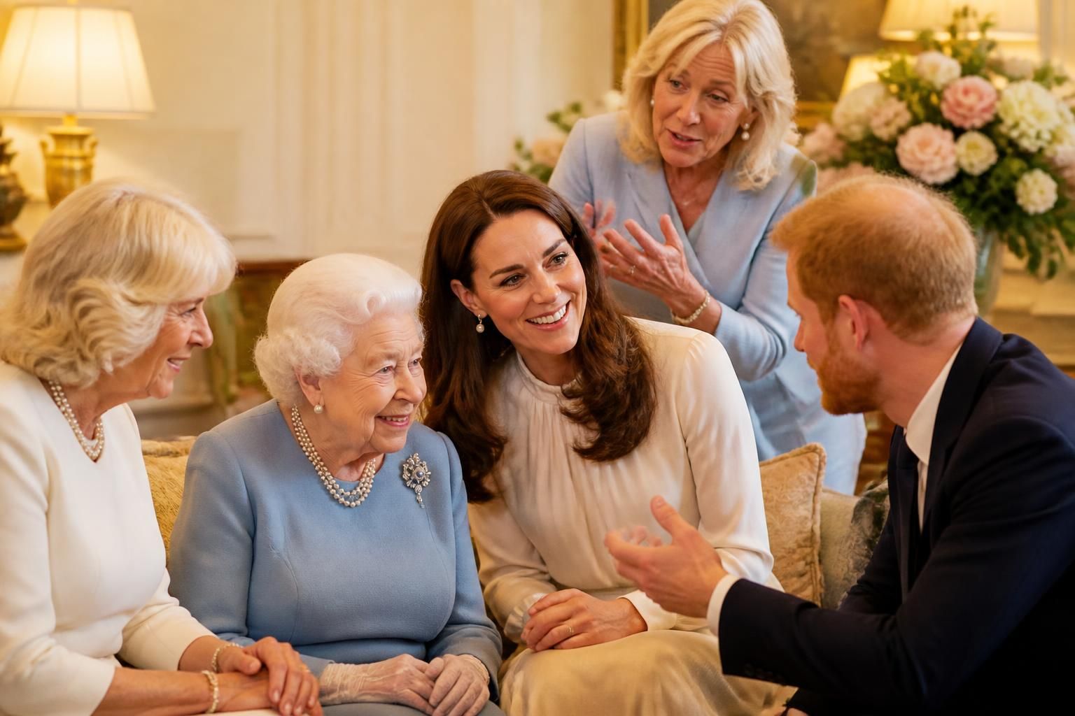 jill biden onthult de fascinerende achtergronden van haar gesprekken met de britse koninklijke familieleden elisabeth ii, kate, camilla en harry.