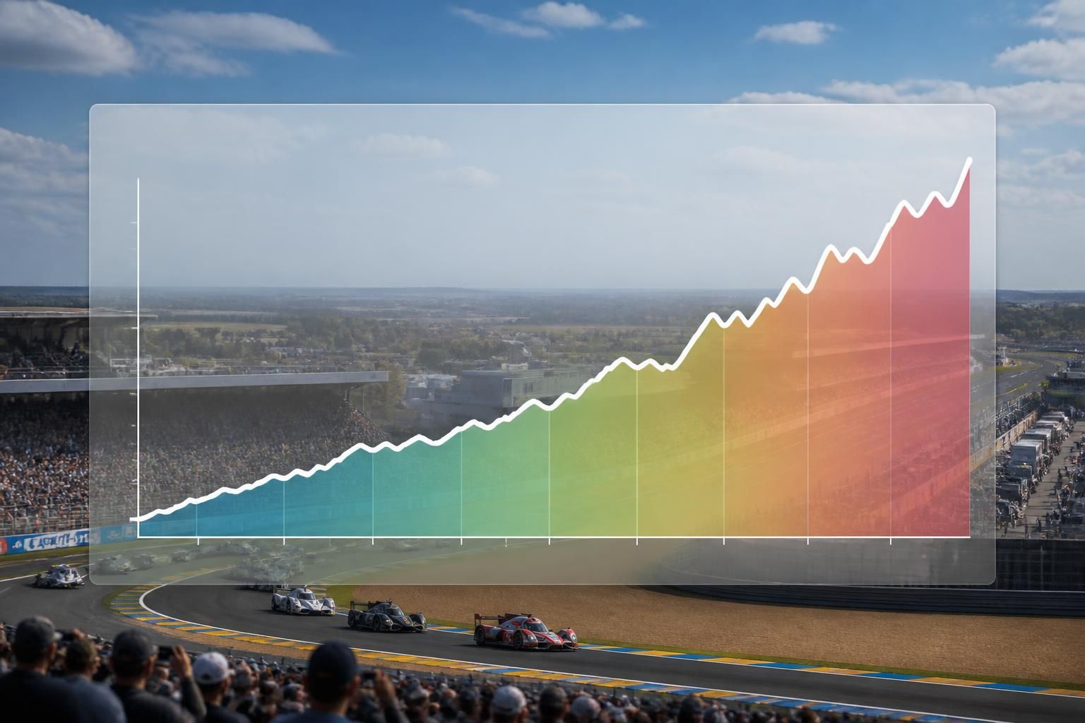 ontdek de ontwikkelingen in bezoekersaantallen van de 24 uur van le mans door de jaren heen in deze informatieve infografie.