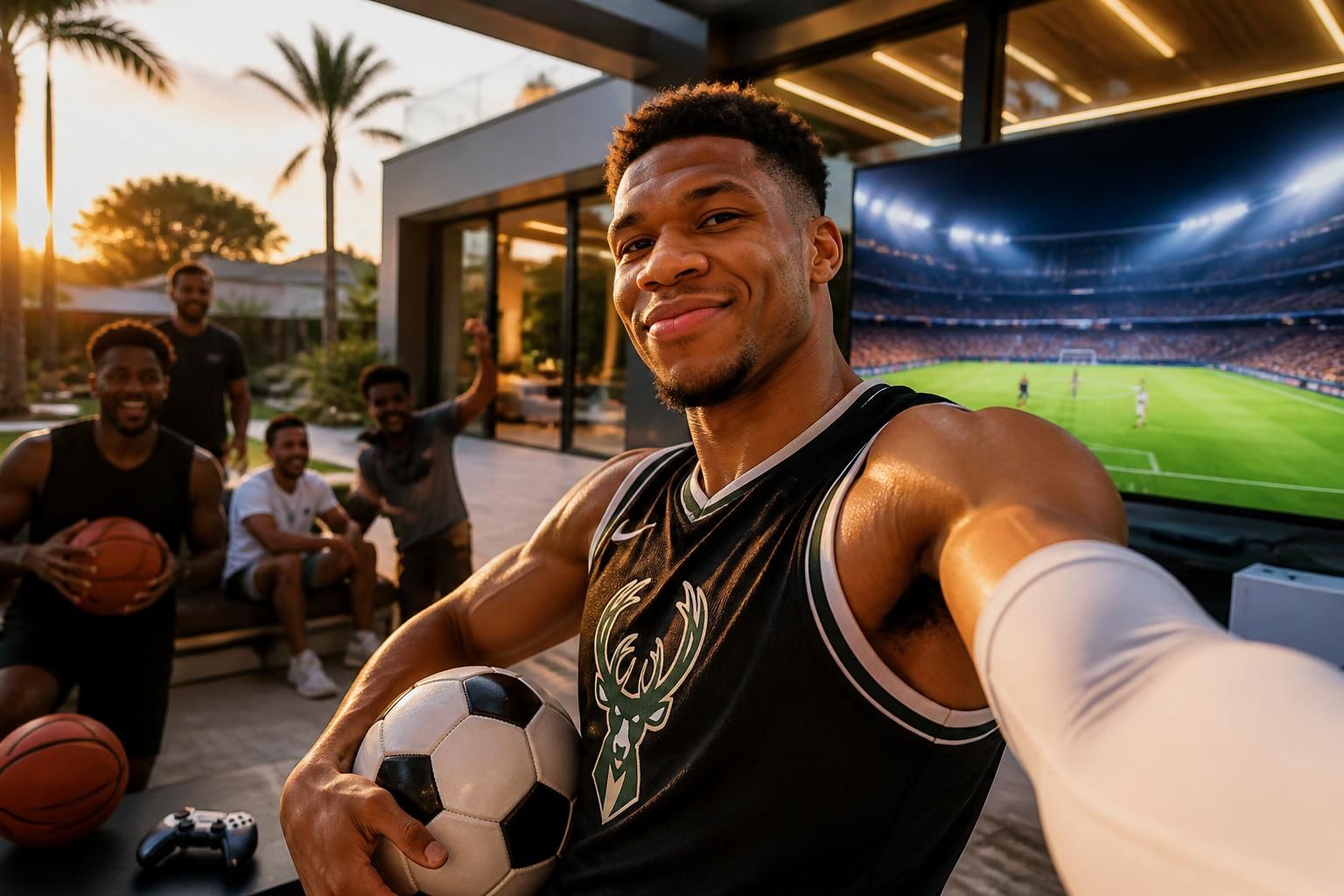 nba-ster giannis antetokounmpo neemt de playstation house voetbaluitdagingen aan vlak voor de finale. ontdek zijn indrukwekkende prestaties en spannende voorbereidingen.